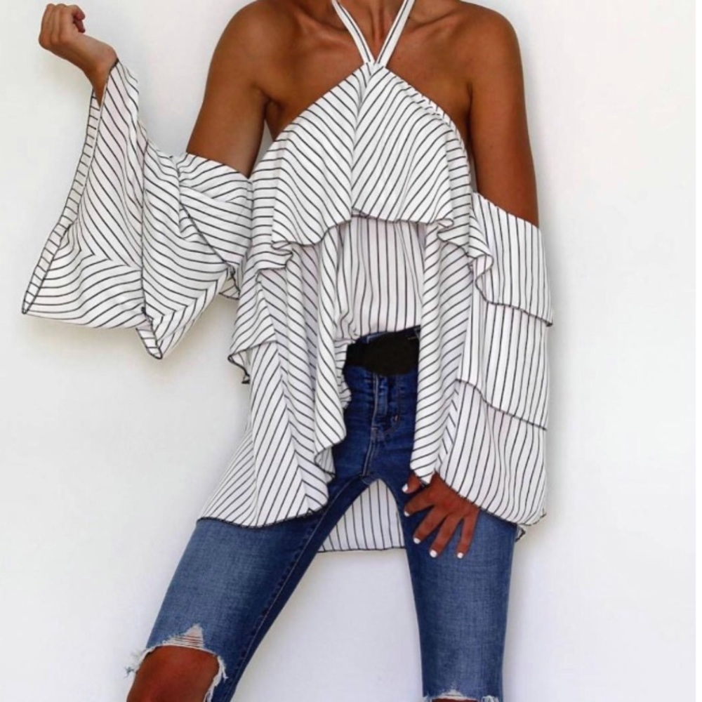 Off Shoulder Halter Top - Picture 2 of 8